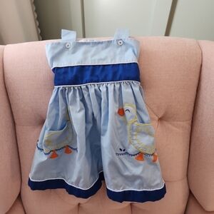 The proper peony 3t smocked duck duckling pinafore dress spring easter summer